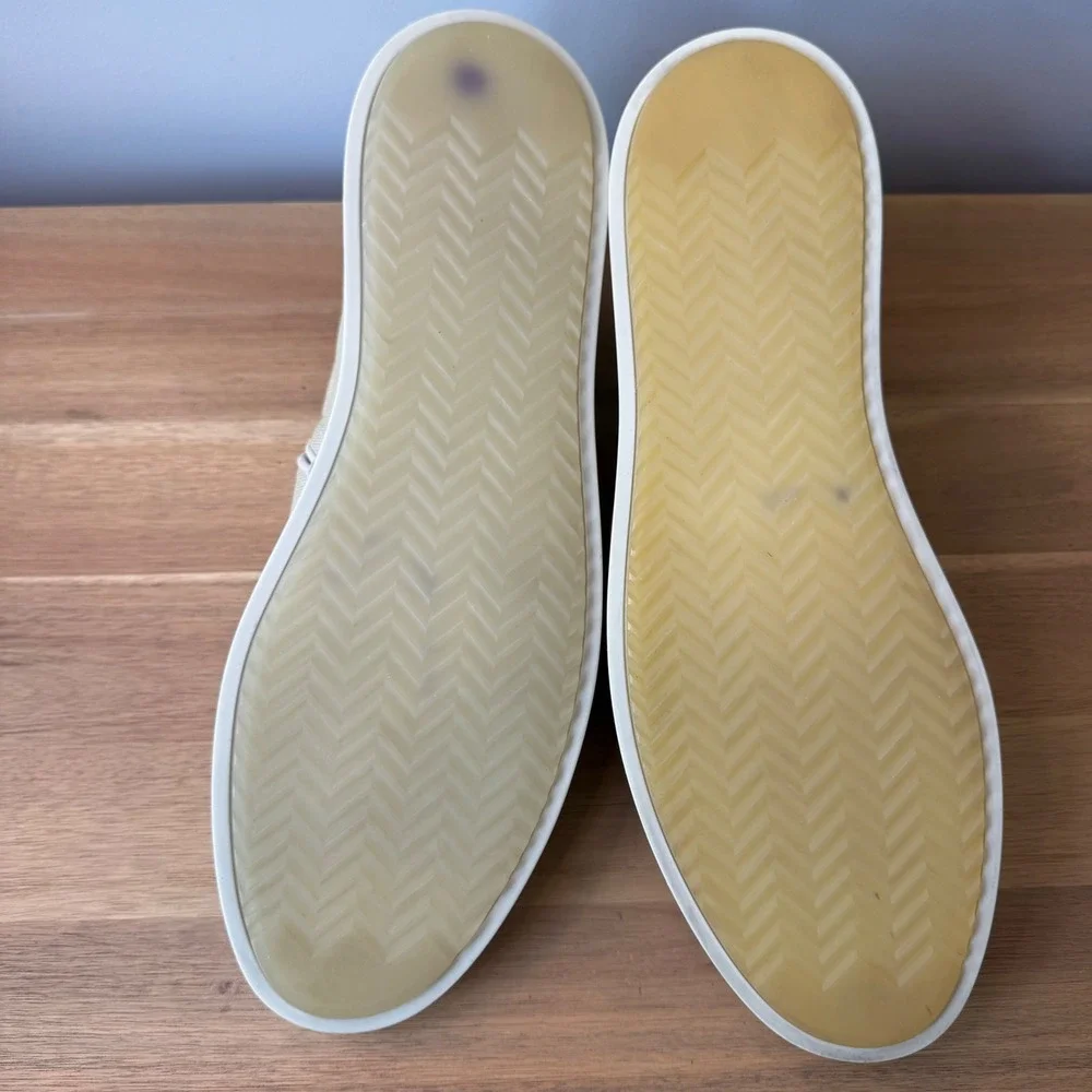 Rag & Bone Men 12 EU 45 Cream Off White Canvas Slip On Sneaker Loafers Casual